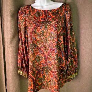 LOFT Multicolor Paisley Blouse